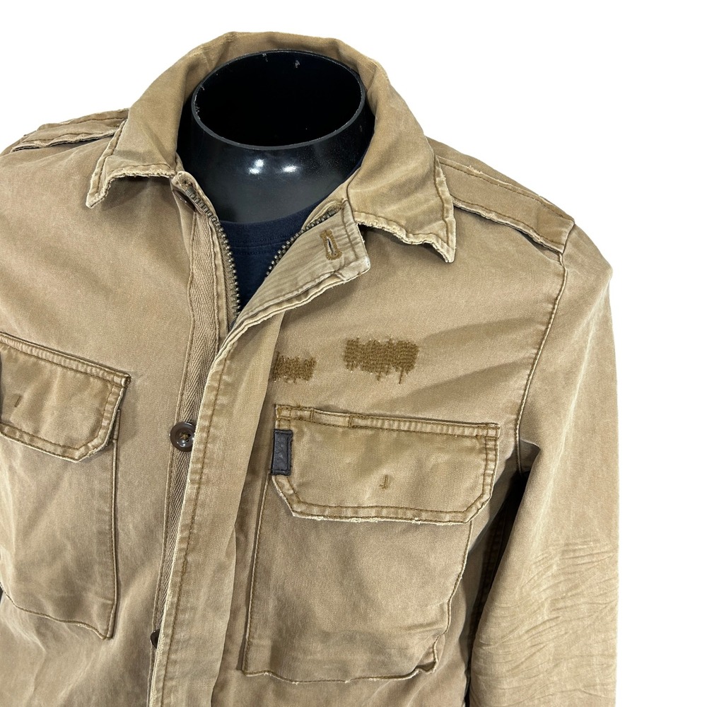 American Eagle Field Jacket Mens Small Tan Military Utility Cotton Coat - Picture 2 of 9